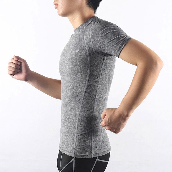 

quick dry men cycling base layer sports compression underwear short sleeve ropa bicicleta mtb high elastic base layer clothing, Black