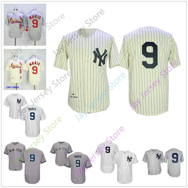 

Roger Maris Jersey 1961 Cooperstown Yankees St. Louis MN Cardinals Men Women Youth Cream Pinstripe Home Away