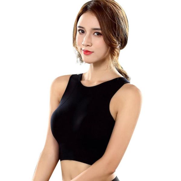 

2020 new sports vest mesh back sports bra no steel ring yoga running vest type quick-drying short fitness clothing, White;black