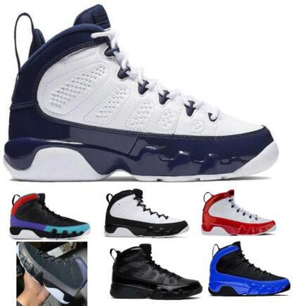 

mens designer 9 9s basketball shoes sneakers racer blue gym red dream it unc og space jam anthracite bred patent reflective athletic shoes