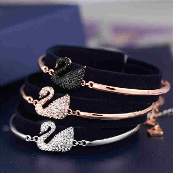 

luxurious charm bracelets swan bracelets chain fit pandora charms bead bangle bracelet fashion jewelry gift for women, Golden;silver