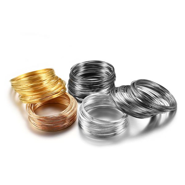 

100 loops 0.6mm thick memory beading steel wire diy jewelry findings bangle charm bracelet creative handicraft making women gift, Black