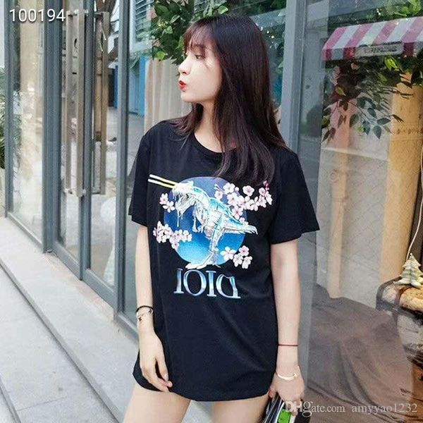 

320 бесплатная доставка 2019 осень женская одежда пуловер белый с коротким рукавом круглый вырез хлопок животных мода женская одежда dl, White;black