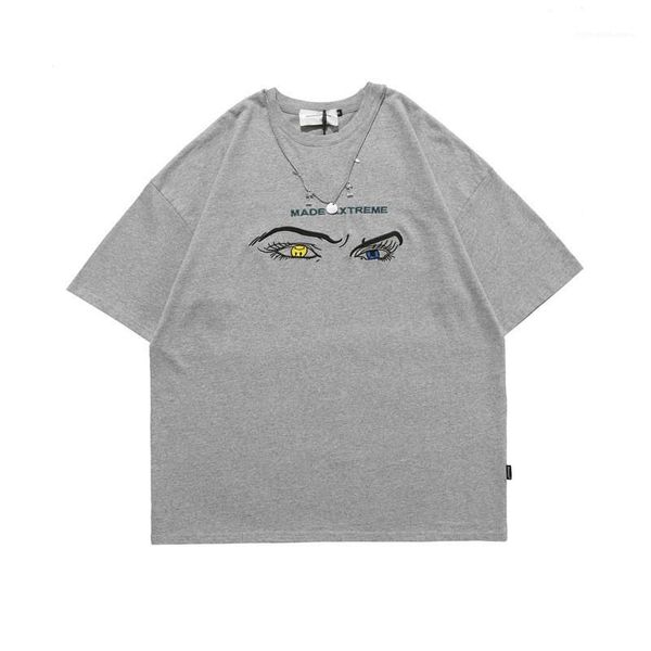 

причинная мужская одежда street style designer mens tshirts o шеи с коротким рукавом глаза печать тройники тинейджеров лето, White;black