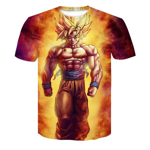 

summer new anime sun wukong 3d printed short-sleeved harajuku t-shirt classic anime casual t-shirt t-shir, White;black
