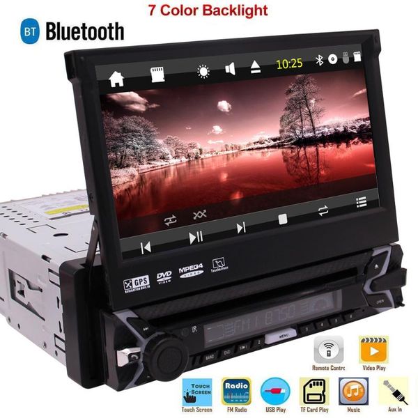 

1 din car stereo bluetooth автомобильный dvd-плеер gps-навигационное радио 7-дюймовый емкостный сенсорный экран головной блок поддержка am/f