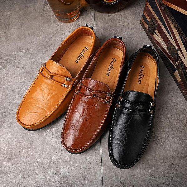 

24 styls genuine leather luxury designer casual shoes lace-up or slip-on men's suit shoe dress shoes breath driving car shoes quali, Black