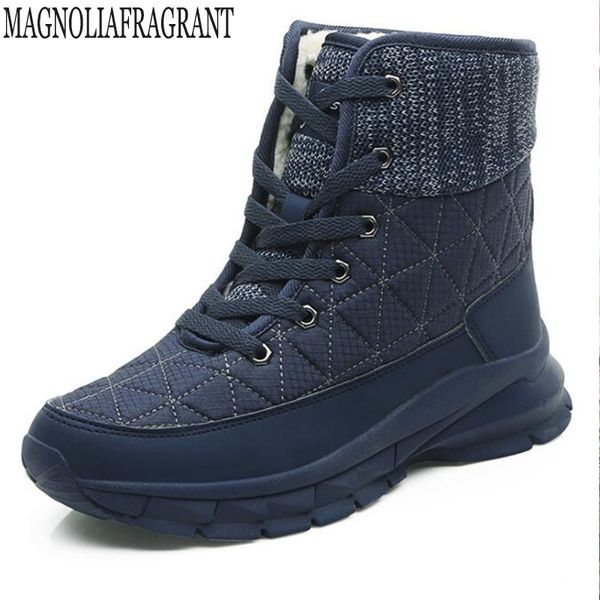 

women snow boots waterproof parent-child winter boots platform non-slip and warm comfortable lace-up women's cotton shoes y552, Black