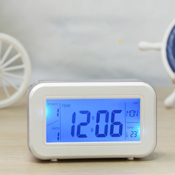 

night light lcd digital alarm clock time display for home office date temperature electronic gift alarm clock