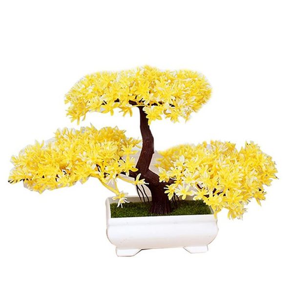 

fake artificial simulated pine bonsai plant greeting welcoming decor potted ornament tree artificial floral decoration supplies