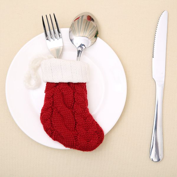 

new christmas stocking christmas ornament cutlery cover knitted socks