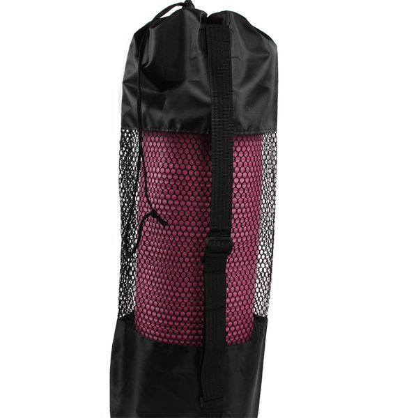

portable yoga pilates mat nylon bag carrier mesh center adjustable strap