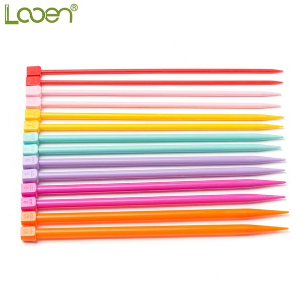 

looen brand 25cm diy crochet hooks knitting needles multicolor soft plastic grip handle weave craft 4mm 5mm 6mm 7mm 8mm 9mm 10mm, Black