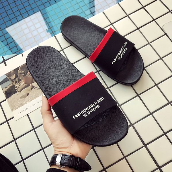 

men's casual slippers summer outdoor anti-skidding beach home shoes home slippers fashion men shoes erkek ayakkabi flip flops, Black