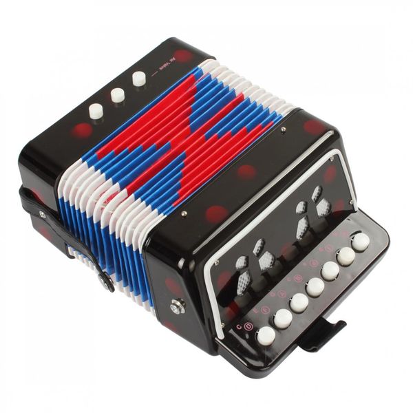 

7 keys + 3 buttons children kids button toy accordion black / red optional