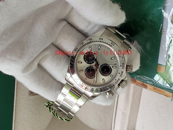 

fold luxury selling super bp factory 7750 watch 40mm 116509 stainless chronograph mechanical automatic mens watch, Slivery;brown