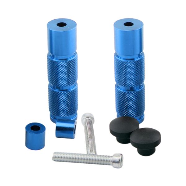 

aluminum alloy motorcycle footpegs round with accessories for atv bikes - blue