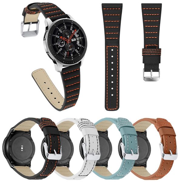 

leather replacement wrist band for samsung gear s3/galaxy watch 46mm 22mm strap for huawei watch gt 46mm/42mm elegant/2 pro belt, Black;brown