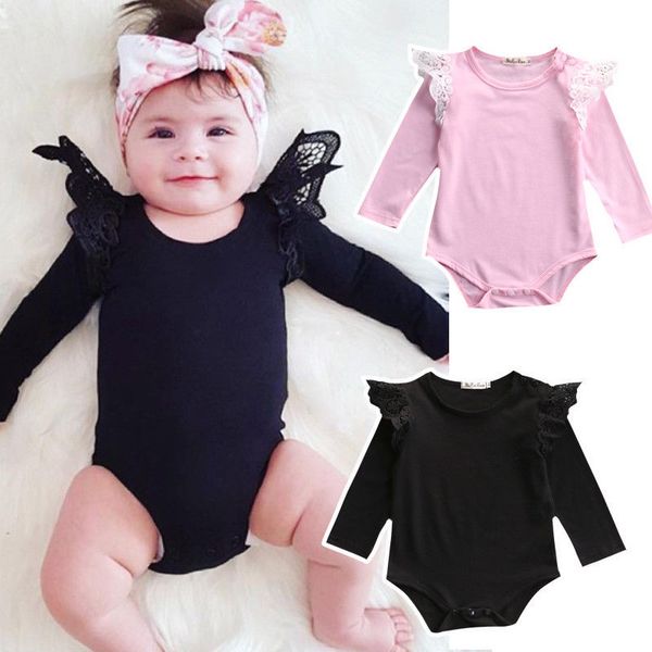 

one-pieces newborn kids infant baby girl clothes lace romper jumpsuit outfit, Blue