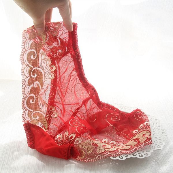 

women's panties 1 pc women's underwear fun lace transparent net yarn triangle nnk0023, Black;pink