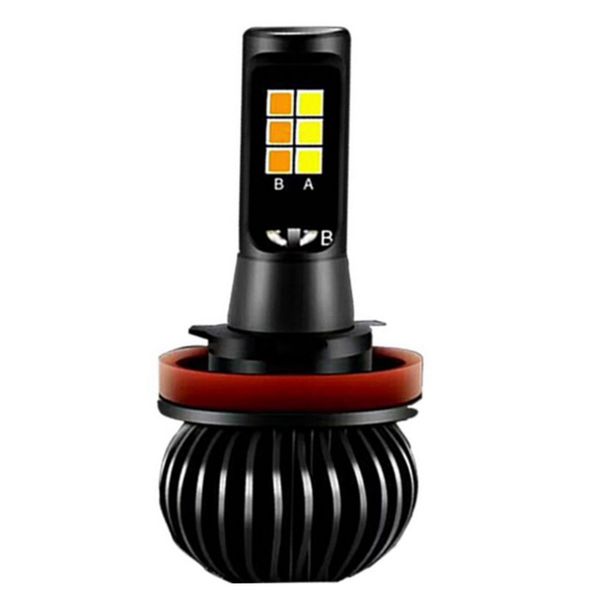 

1pcs h11 h8 h9 9005 hb3 9006 hb4 h7 h1 h3 h27 880 881 yellow white led car fog lights bulb dual colors switchback auto fog lamp