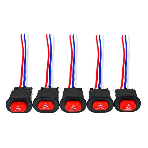 

motorcycle switch light switch button double flash warning emergency lamp signal flasher with 3 wires motorcycle accessories