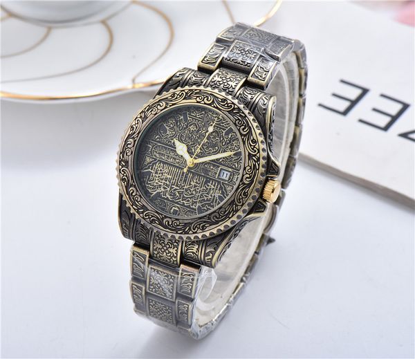 

Vintage engraving quartz luxury watch multi-color Wristwatches fashion designer watches for men Stainless steel chain orologio di lusso