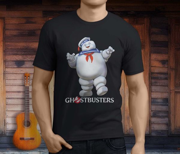 

new marshmallow man ghostbuster stay puft men's black t-shirt size s-3xl short sleeves cotton fashion ing, White;black