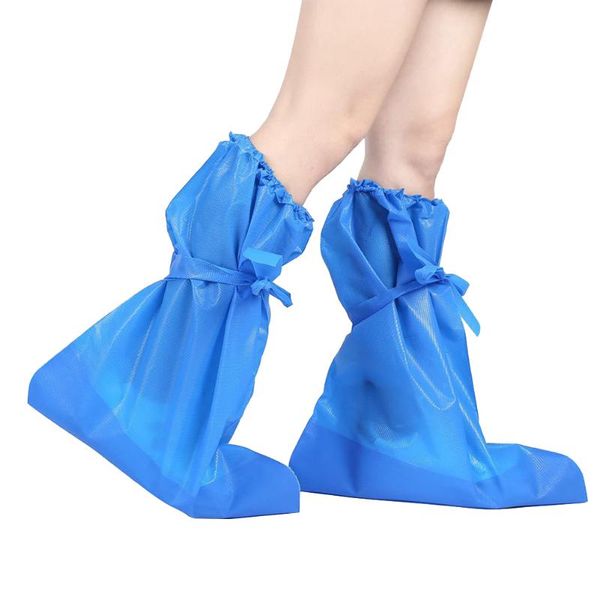 

1pair disposable shoe covers portable dustproof waterproof overshoes outdoor hiking travel pe cycling shoe covers, White;pink