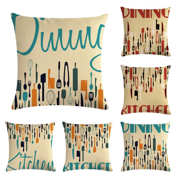 

45 * 45cm interesting kitchen tableware design pattern pillowcases for home decor square sofa cushion cover