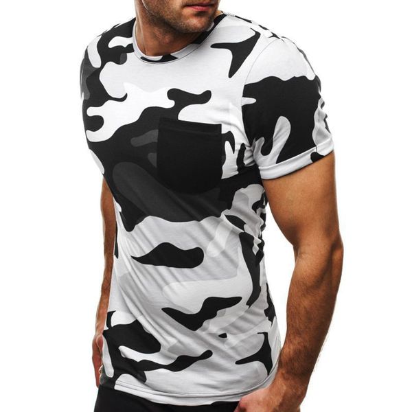 

мужская камуфляжная футболка с коротким рукавом с круглым вырезом slim fit tee shirt мужская стройная хип-хоп смешная футболка мода streetwe, White;black