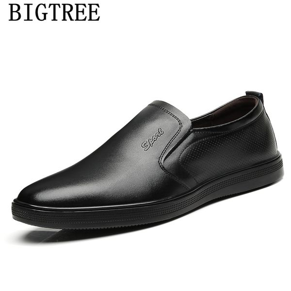 

loafers man shoes leather genuine men shoes driving designer men sepatu slip on pria fashion 2019, Black