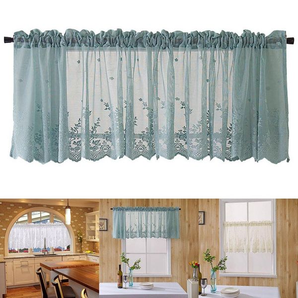 

mesh lace flower window balcony short curtain kitchen valance drape home decor