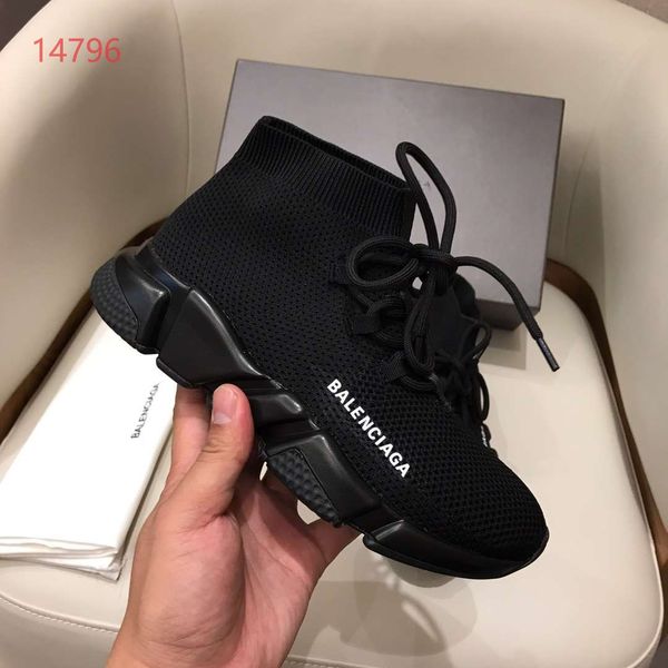 

luxury shoes breathable stretch socks shoes men women casual lace-up sneakers flat sports socks boot whole black with white letter
