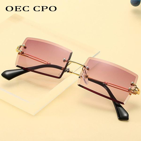 

oec cpo мода популярных rimless прямоугольник солнцезащитные очки женщины мужчины оттенки сплава очки uv400 o264 oec cpo hgxad