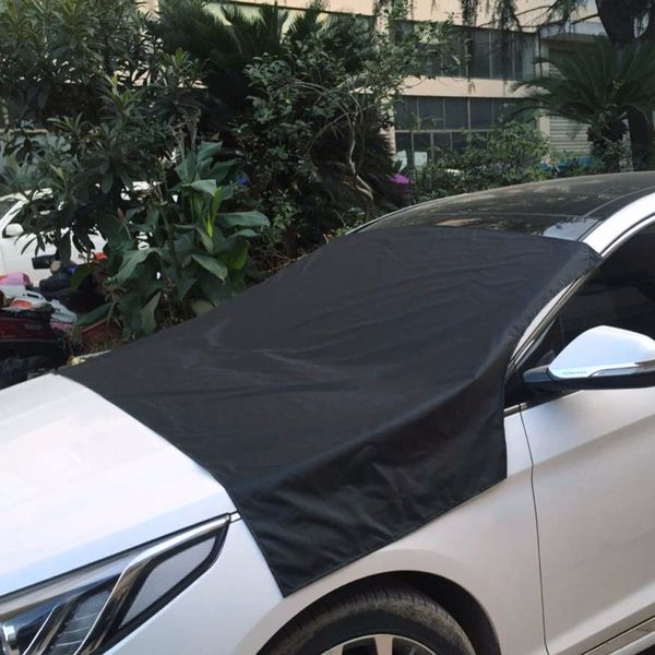 

210*120cm magnetic car front windshield snow frost cover sun snow rain anti-frost protector auto windscreen black silver for suv