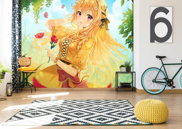 

self-adhesive] 3d yellow girl 312363 japan anime wall paper mural wall print decal murals