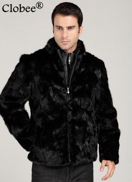 

2020 plus size male faux fur outwear jaqueta masculina winter fluffy thick coat black collar imatation mink overcoat d21