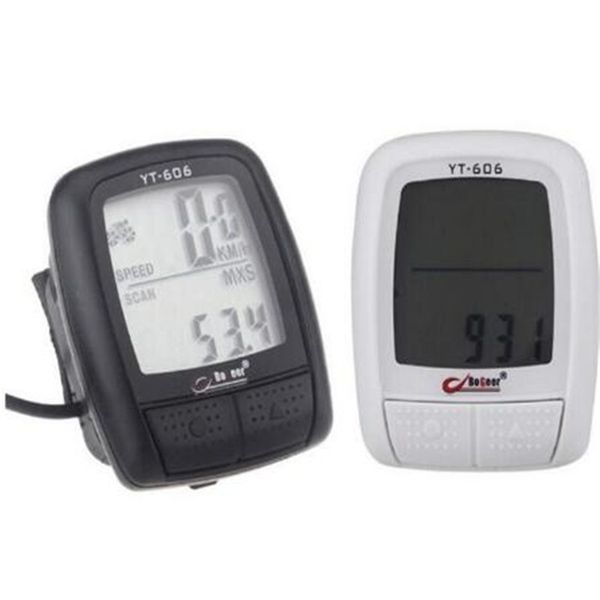 

multifunction bike bicycle cycling computer water-resistant odometer speedometer lcd black/white have fun from easy