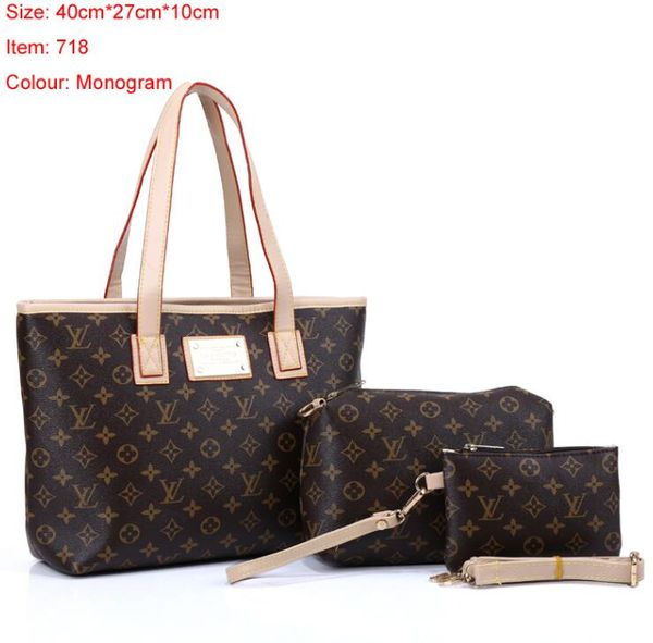 

three-piece bags women crossbody bag 166 louis vuitton lv leather purses lady tote bags coin purse three item, Golden;silver