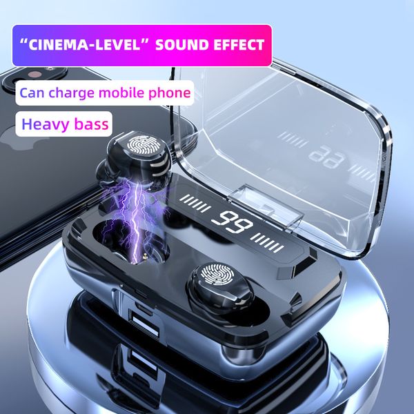 

m11 tws mini earphone with led digital display touch ipx7 waterproof wireless bluetooth headphone with 2000mah charging box