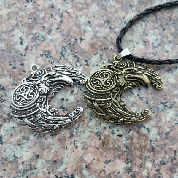 

pendant necklaces langhong 1pcs raven necklace vikings odin's bird, Silver