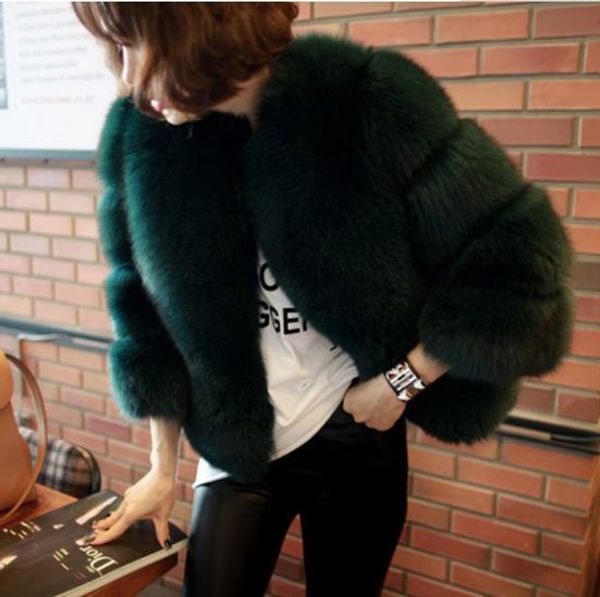 

vetement 2019 winter women's faux fur coat artificial fur overcoat furry jacket femme plus size furry fake outwear z177, Black