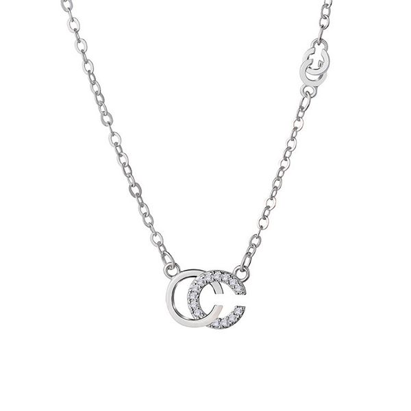 

2020 европа и америка флэш дрель ключицы цепи ожерелье для драгоценных камней подвески уникальные подвесные конструкции женские ювелирные из, Silver