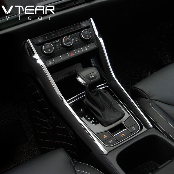 

vtear for kodiaq interior mouldings central console control car-styling chrome decoration trim accessories parts 2017-2019