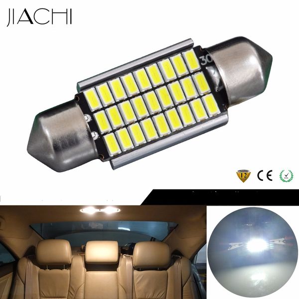 

jiachi 100pcs/lot car accessories led lamp bulbs for auto interior lighting c5w c10w festoon 36mm canbus no obc error white 12v