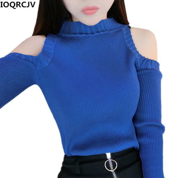 

autumn winter women sweaters 2018new fashion strapless knit pullover slim elastic long-sleeved short knit sweater women 835, White;black