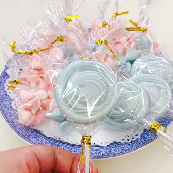 

100 шт конфета lollipop печенья упаковки целлофан мешок прозрачного flat малых пластиковые мешки свадьбы украшение подарки bags
