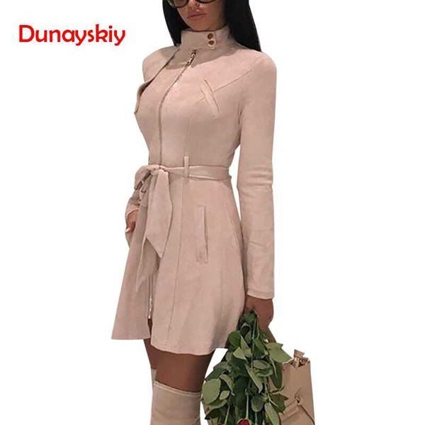 

2018 new women high neck long sleeve casual ladies autumn coat fashion girls slim jacket zip up outwear coat fashion hot, Tan;black