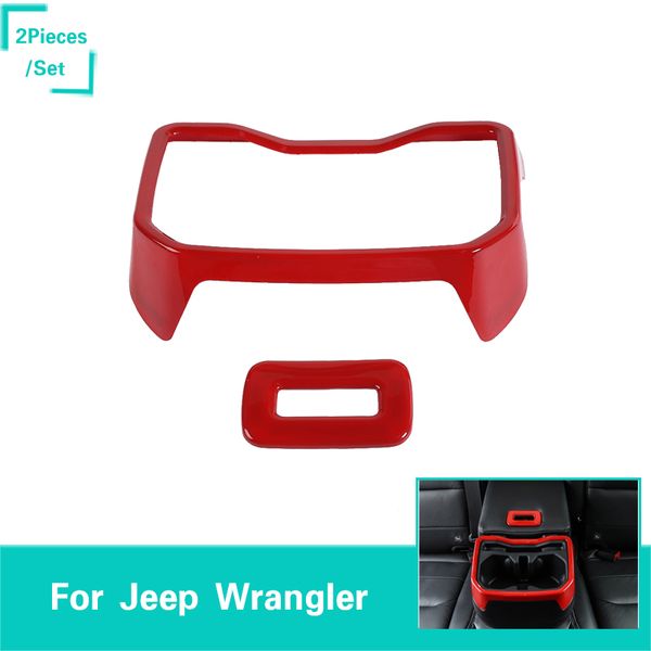 Red Rear Armrest Cup Holder Decoration Fit Jeep Wrangler Jl 2018 Auto Interior Accessories Car Interior Mods Car Interior Organizers From